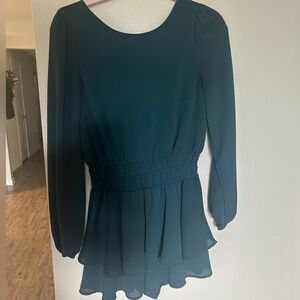 Long sleeve, backless, romper